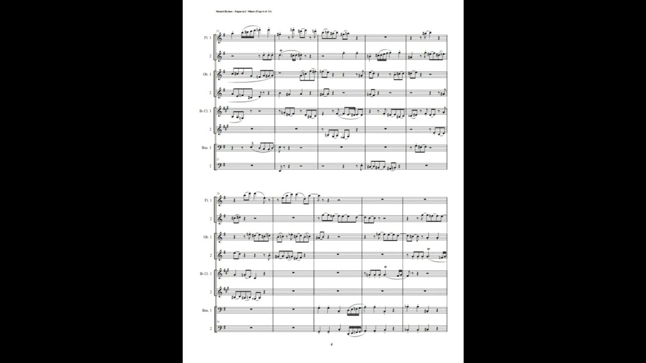 W.A. Mozart – Fugue in C Minor, K426 (Woodwind Octet)