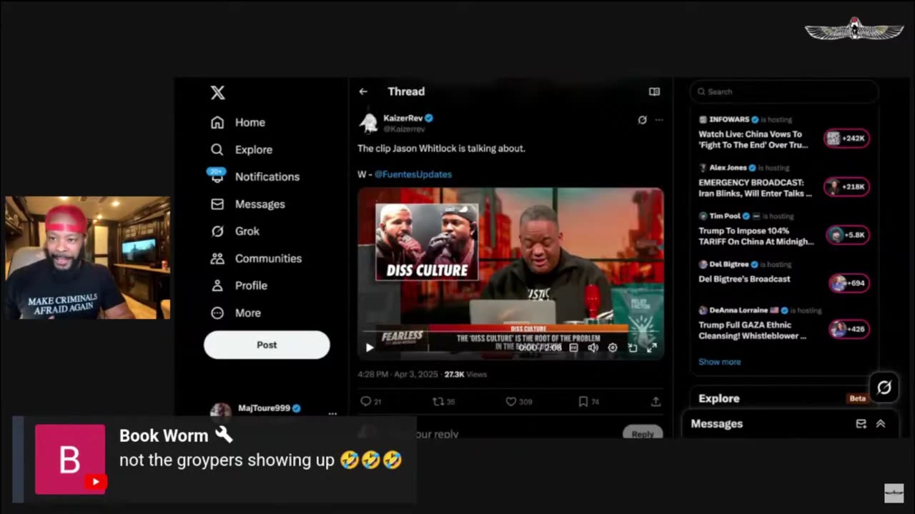 Black streamer finds out about Nick Fuentesand Groypers