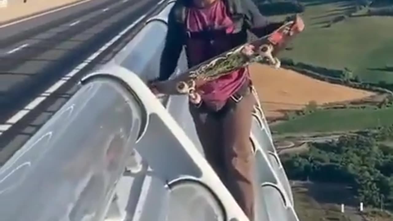 Most Dangerous & Thrilling || Skating off a bridge...