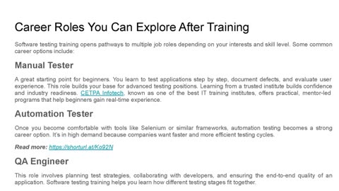 How Software Testing Training Opens Doors to QA Career Roles