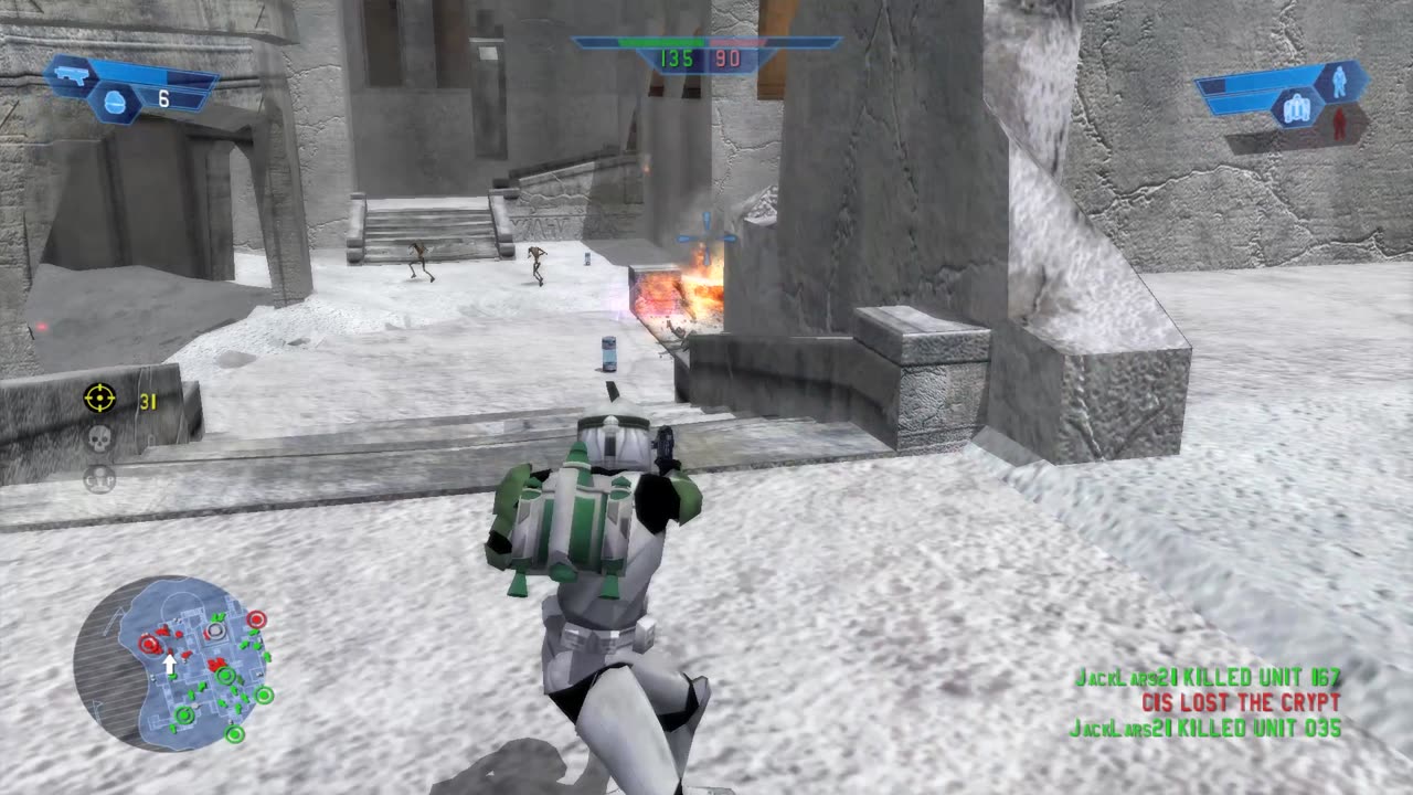 Star Wars Battlefront 2004: Instant Action Rhen Var: Citadel Republic Gameplay