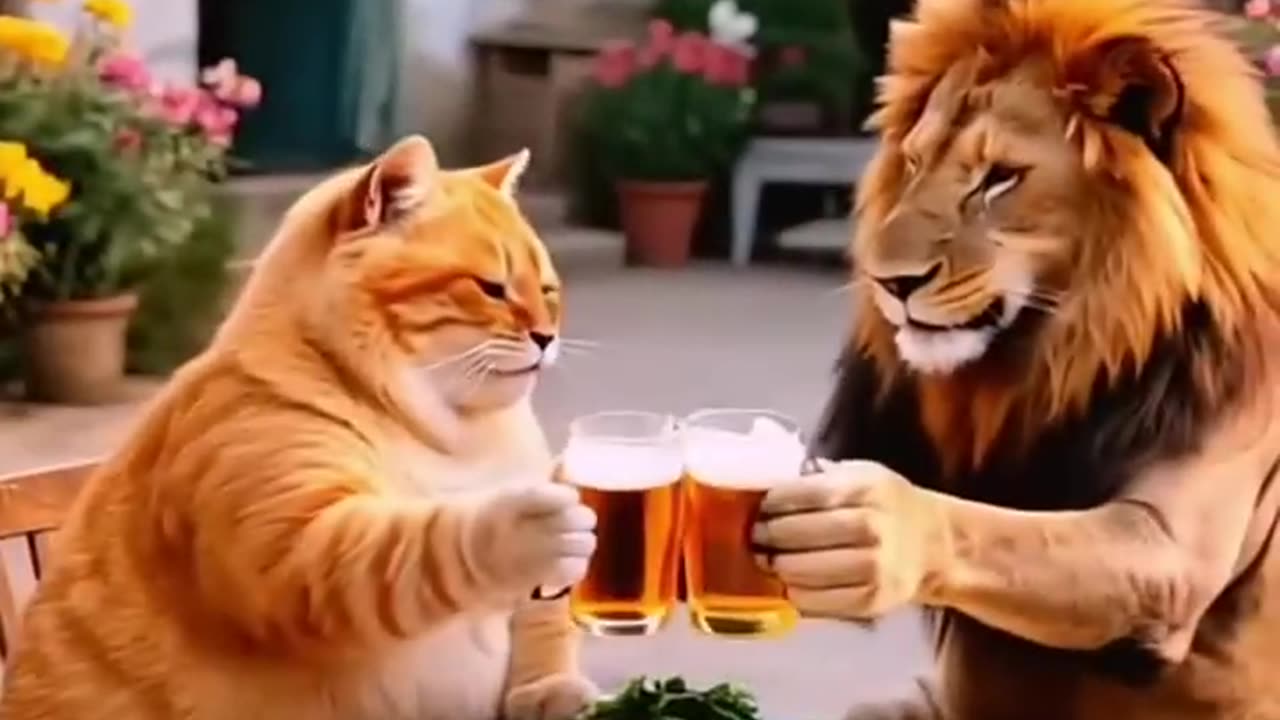 Picking up my friend lion and