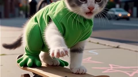 This Cat in a Frog Costume is TOO CUTE! 🐱🐸 You Won't Stop Watching! 😍