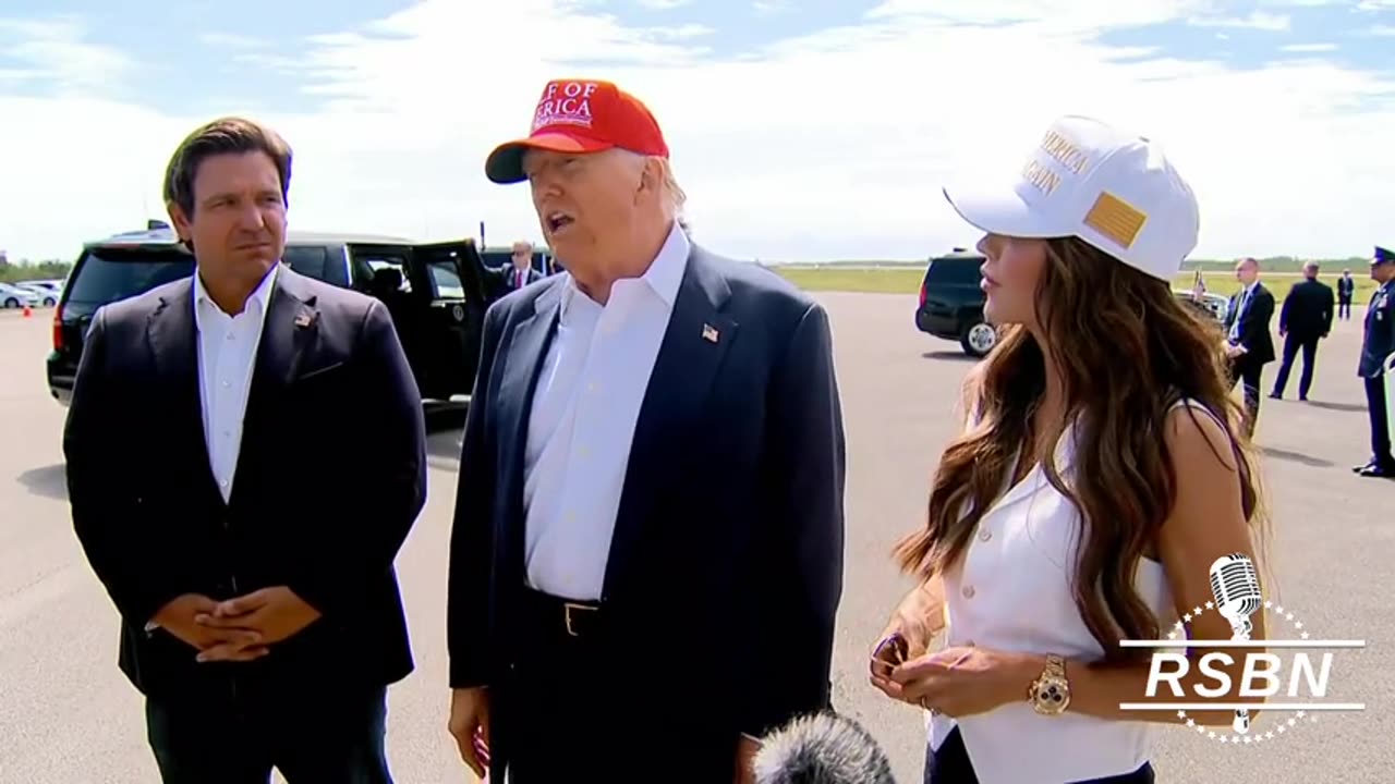 RSBN Trump greets Ron Desantis after arriving at Alligator Alcatraz in the Everglades. - 7-1-25