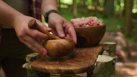 Making a Giant 2.5KG Burger in the Forest With Clay Oven and Handmade Bread