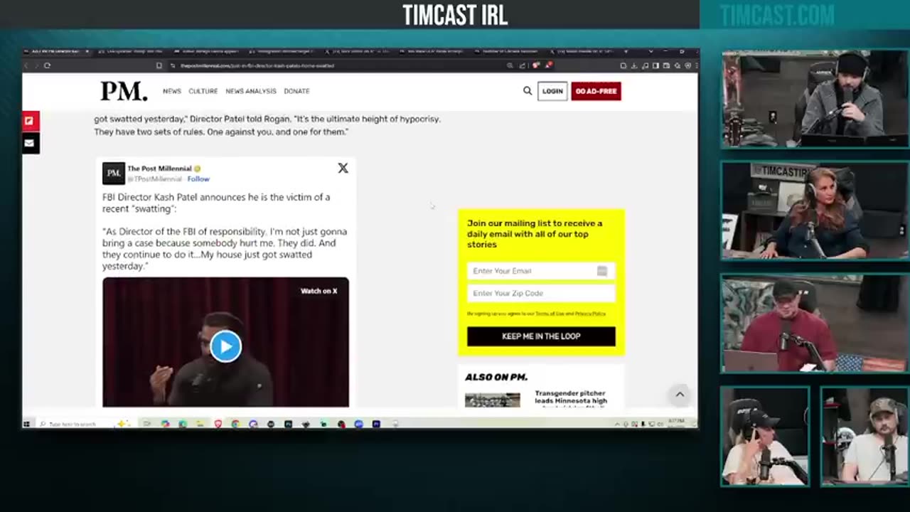 Timcast IRL-FBI Director Kash Patel SWATTED Amid Investigations Into Epstein, Fauci