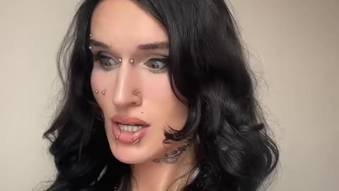 Spectacular style of goth tgirl