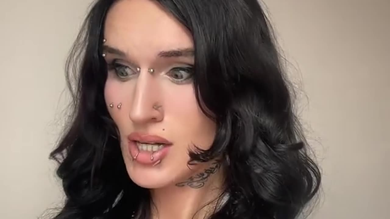 Spectacular style of goth tgirl