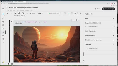 Kaggle Flux Dev With Upscaler Jupyter Notebook Demonstration In 4K With Image Download Working