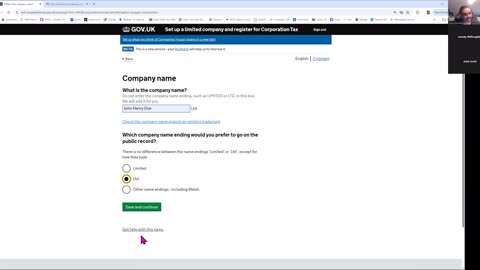 Setting up a company 1-2-1 session
