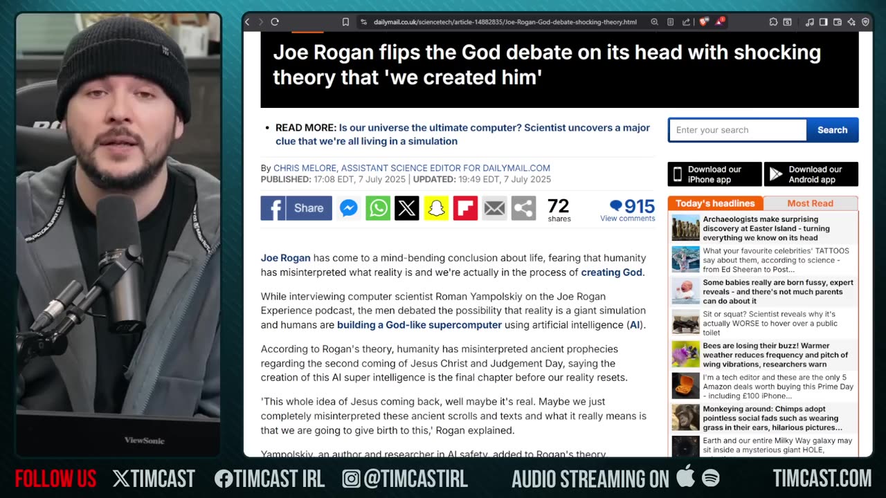 Joe Rogan Drops AI Theory Of God, Says WE Will Bring The Return Of Jesus