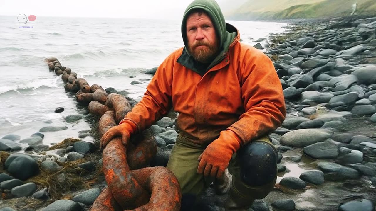 Fisherman found a giant chain on the beach. When he pulled it up, something shocking happened.