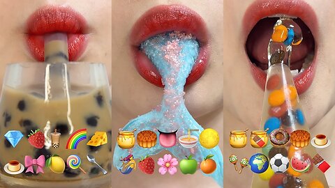ASMR 1 Hour Emoji Food Challenge 🍩🍫 Dessert Mukbang | Eating Sounds Compilation