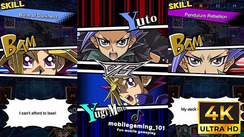 [4K Raw Uncut] Yugi Muto Dark Magician VS Yuto Phantom Knight , 武藤 遊戯 VS ユート , 遊☆戯☆王 デュエルリンクス