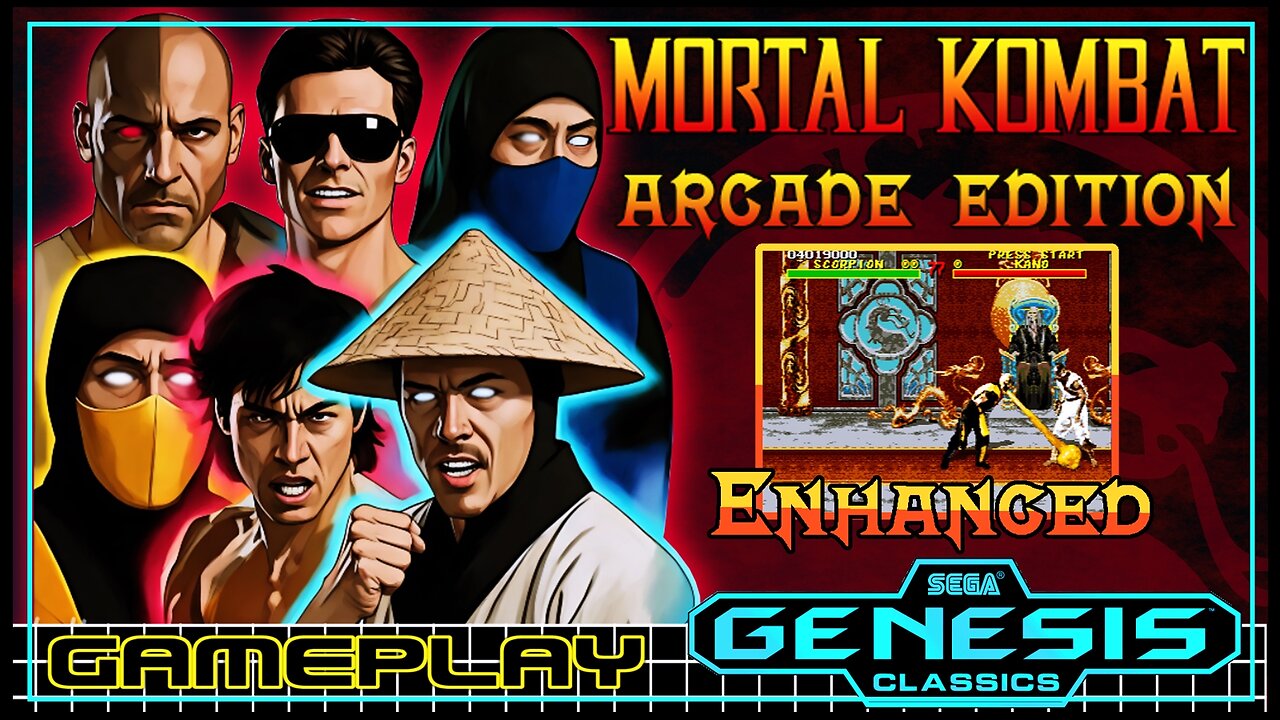 Mortal Kombat Arcade Edition Enhanced SEGA GENESIS-ROMHACK-GAMEPLAY