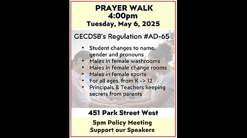GECDSB Prayer Walk and Policy and Bylaw Committee Meeting