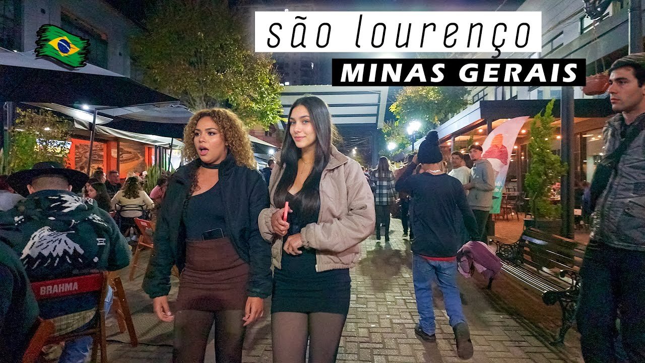 Walking through the Nightlife of SÃO LOURENÇO — Minas Gerais, Brazil — 【 4K UHD 】