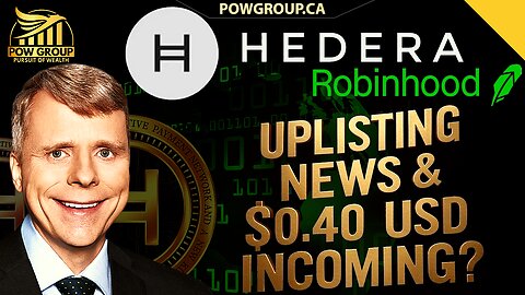 🚨HUGE HBAR News🚨Robinhood Listing & $0.40USD Hedera Bull Flag Target