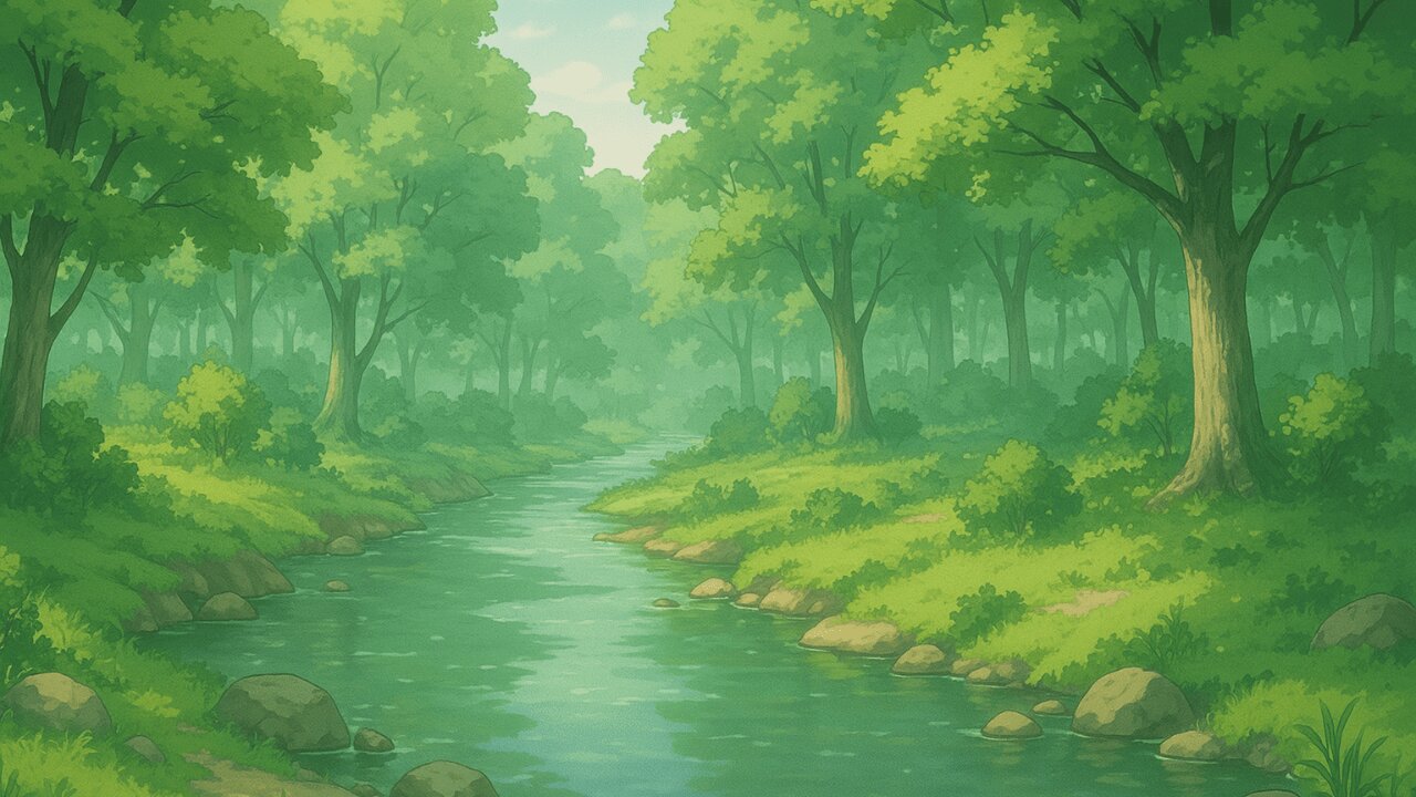 Peaceful Forest River – Chill Lofi Beats to Relax, Study & Unwind 🌲💧