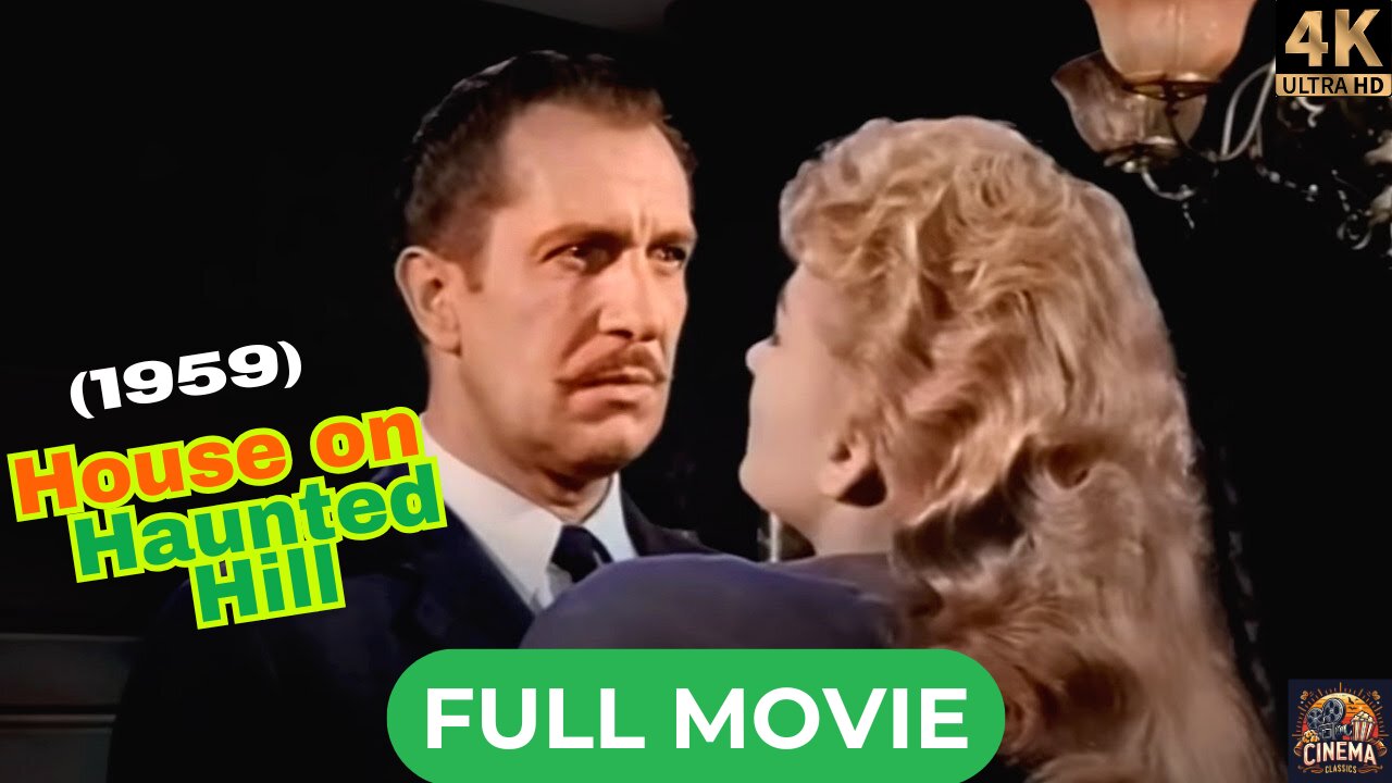House on Haunted Hill (1959) | Vincent Price | Horror, Mystery | 4K Colorized Movie