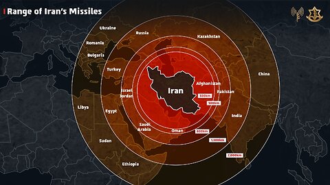 Illustration of the range of the Iranian regime’s surface-to-surface missiles
