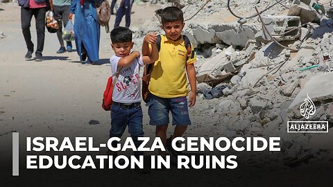 Gaza’s school year begins in tents as Israeli bombardment destroys 90% of schools