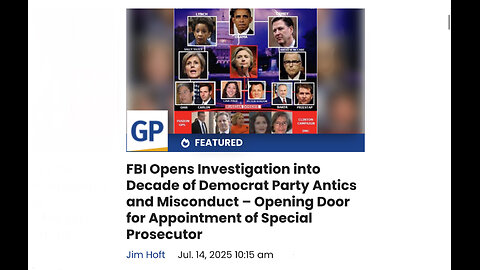FBI Opens Investigation into Decade of Democrat Party Antics and Misconduct – Special Prosecutor