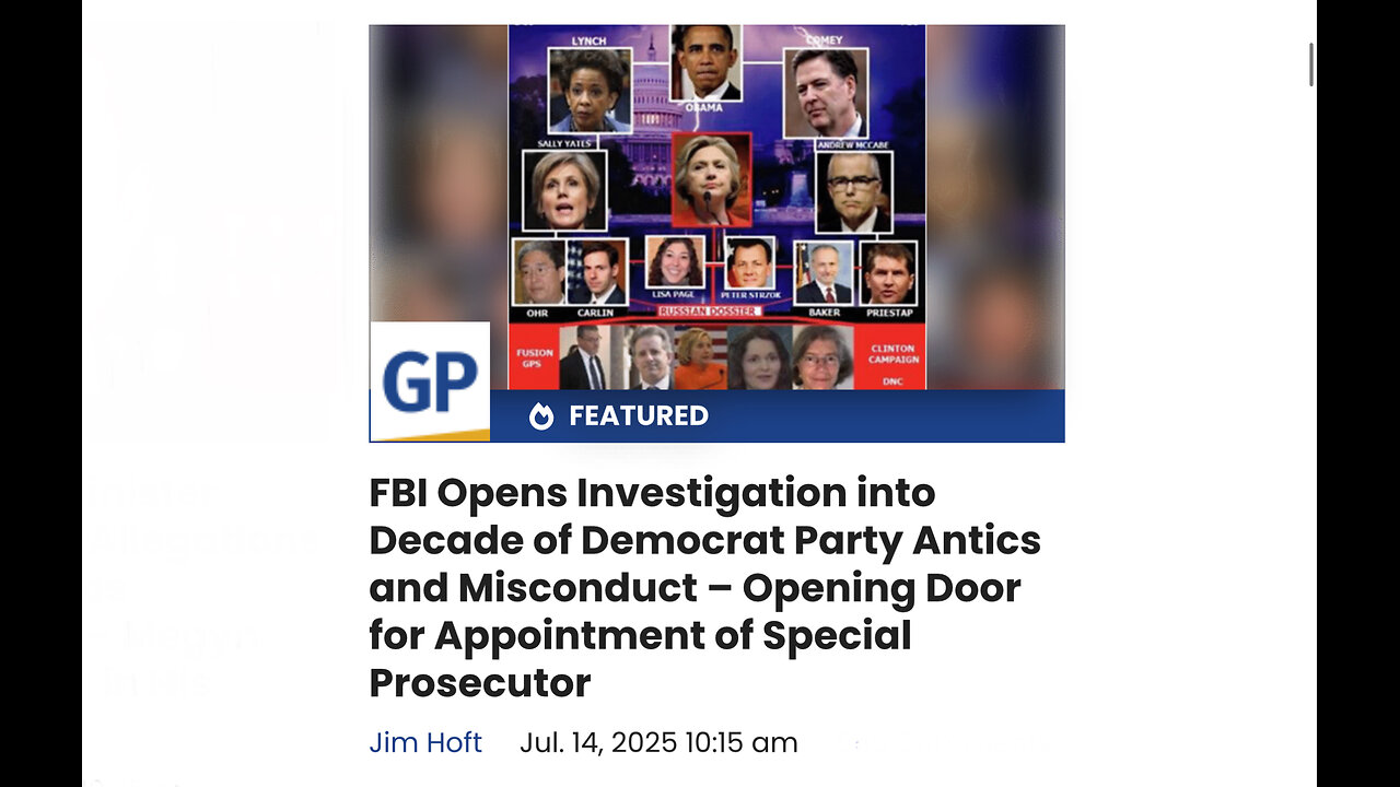 FBI Opens Investigation into Decade of Democrat Party Antics and Misconduct – Special Prosecutor