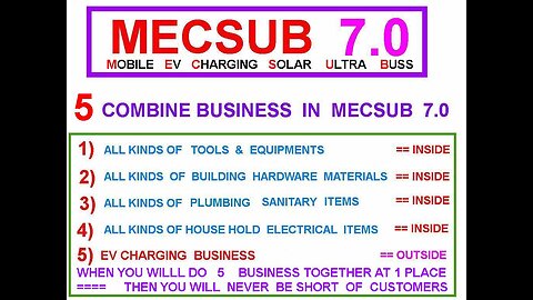 MECSUB 7.0 == DO 5 DIFFERENT BUSINESS IN THIS SOLAR BUSS , 10,000 WATT INPUT , 6000 WATT OUTPUT