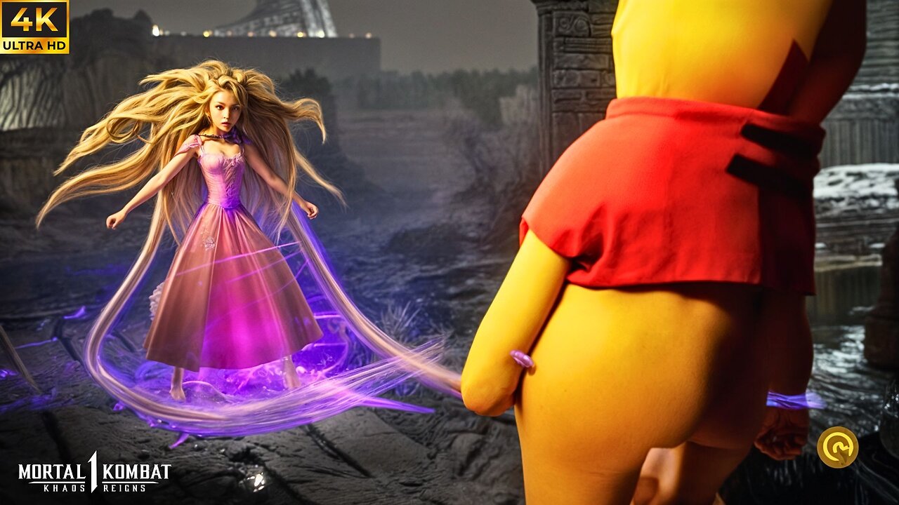 Rapunzel vs Winnie the Pooh | Epic Disney Fight in Mortal Kombat 1