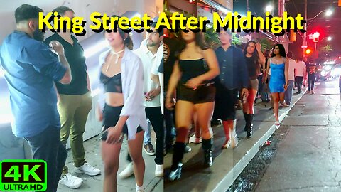 【4K】🔥 Late-Night Walk on King Street West | Toronto Nightlife During Heatwave Canada 🇨🇦