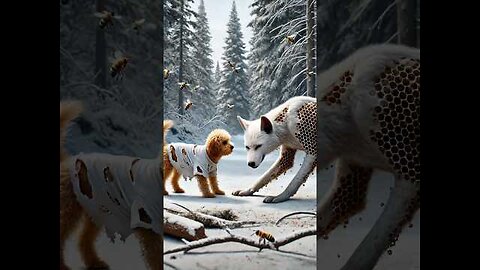 Tiny Dog Saves Giant Wolf From Freezing To Death