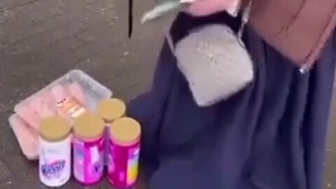A woman was caught stealing food in a store.