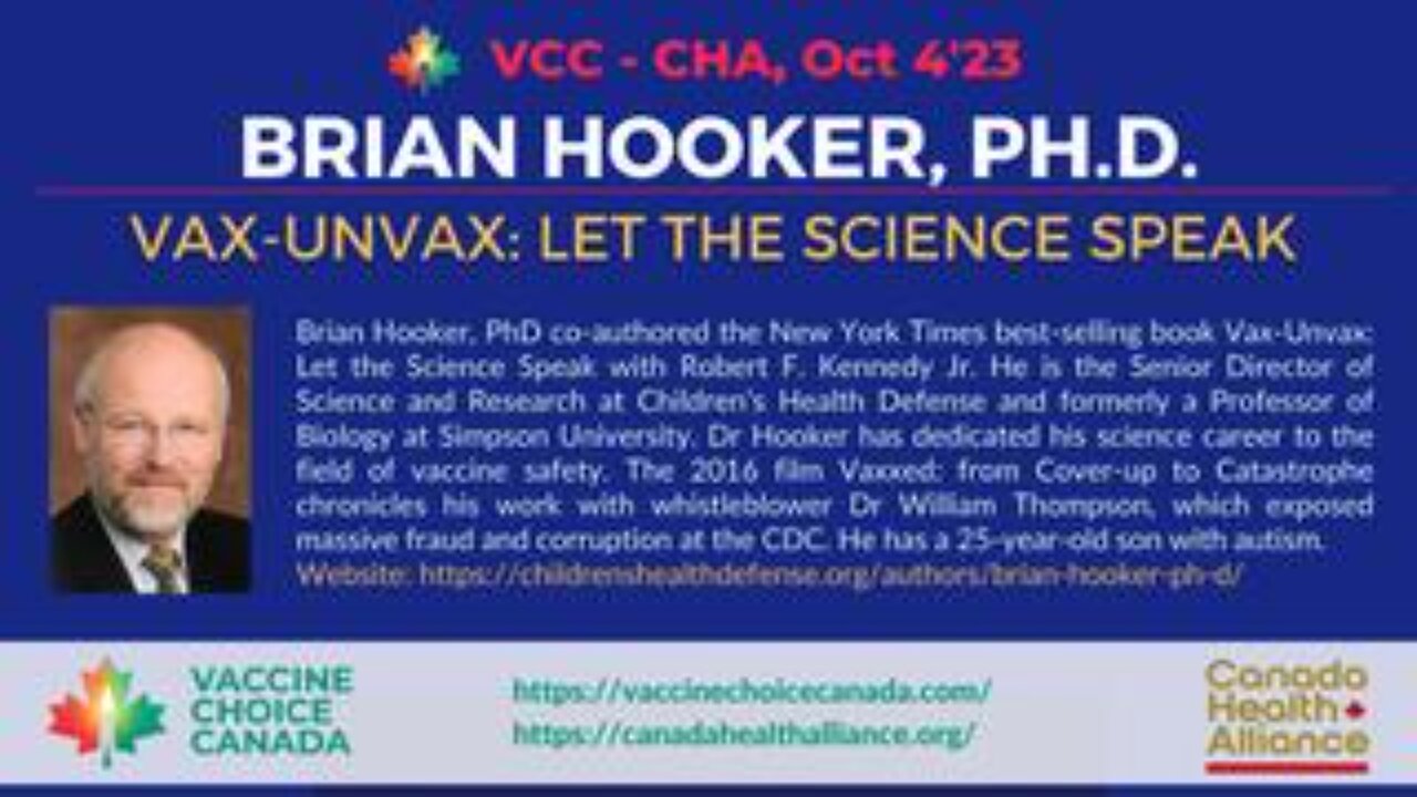 VAX-UNVAX: LET THE SCIENCE SPEAK Brian Hooker PhD