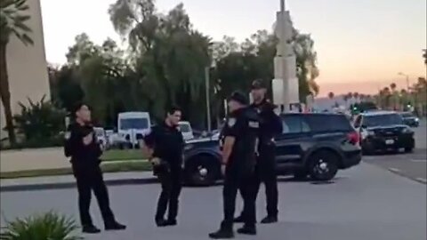 Escondido Police confront MAGA counter protestor at Rage Against the Regime