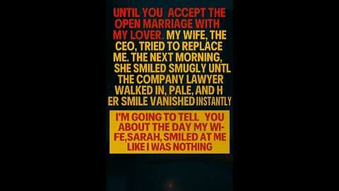 She Demanded an OPEN MARRIAGE. I Sent My Her to Prison for This Instead! #reddit #openrelationship