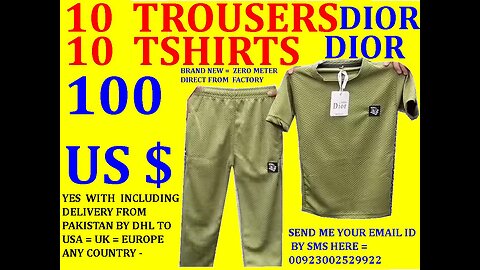 Cheap Gym track suits 10 DIOR trousers & 10 tshirts 100 $ including DHL Pakistan 2 USA UK EUROPE