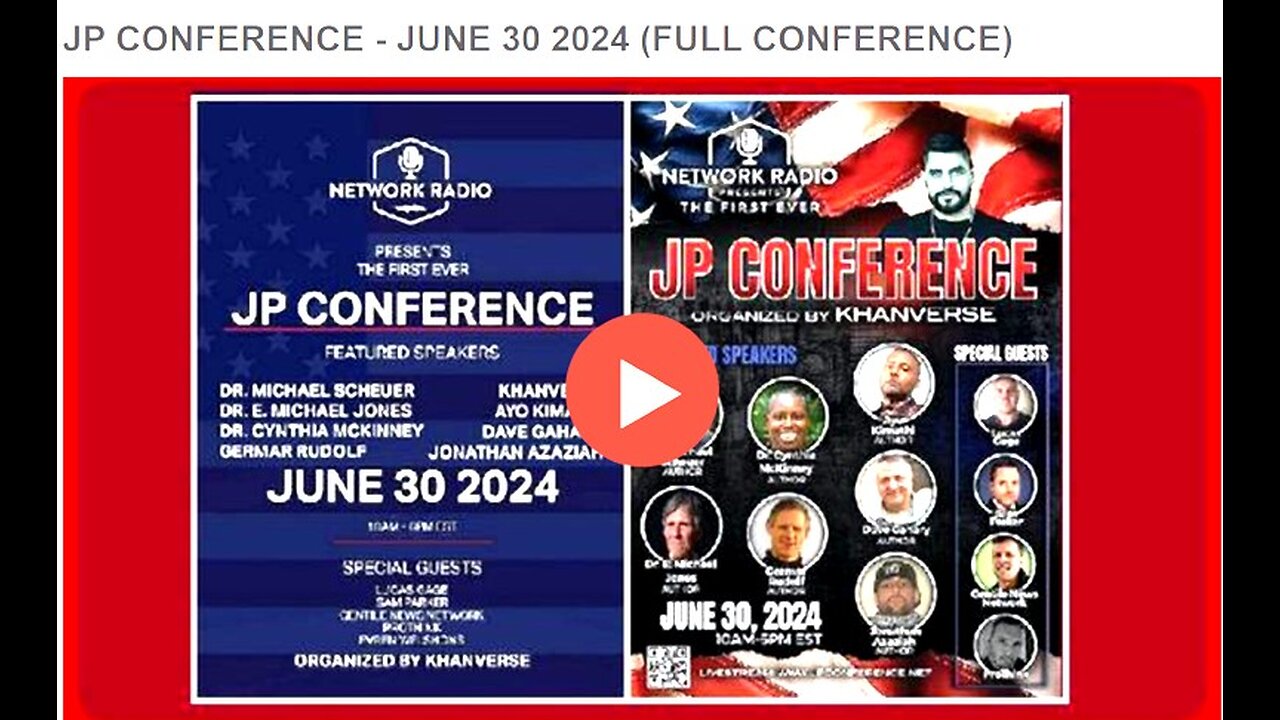 JP Jewish problem Conference - June 30 2024 (Full Conference)