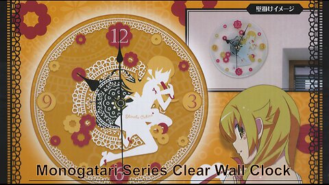 Taito Monogatari Series Shinobu Oshino Clear Wall Clock prize