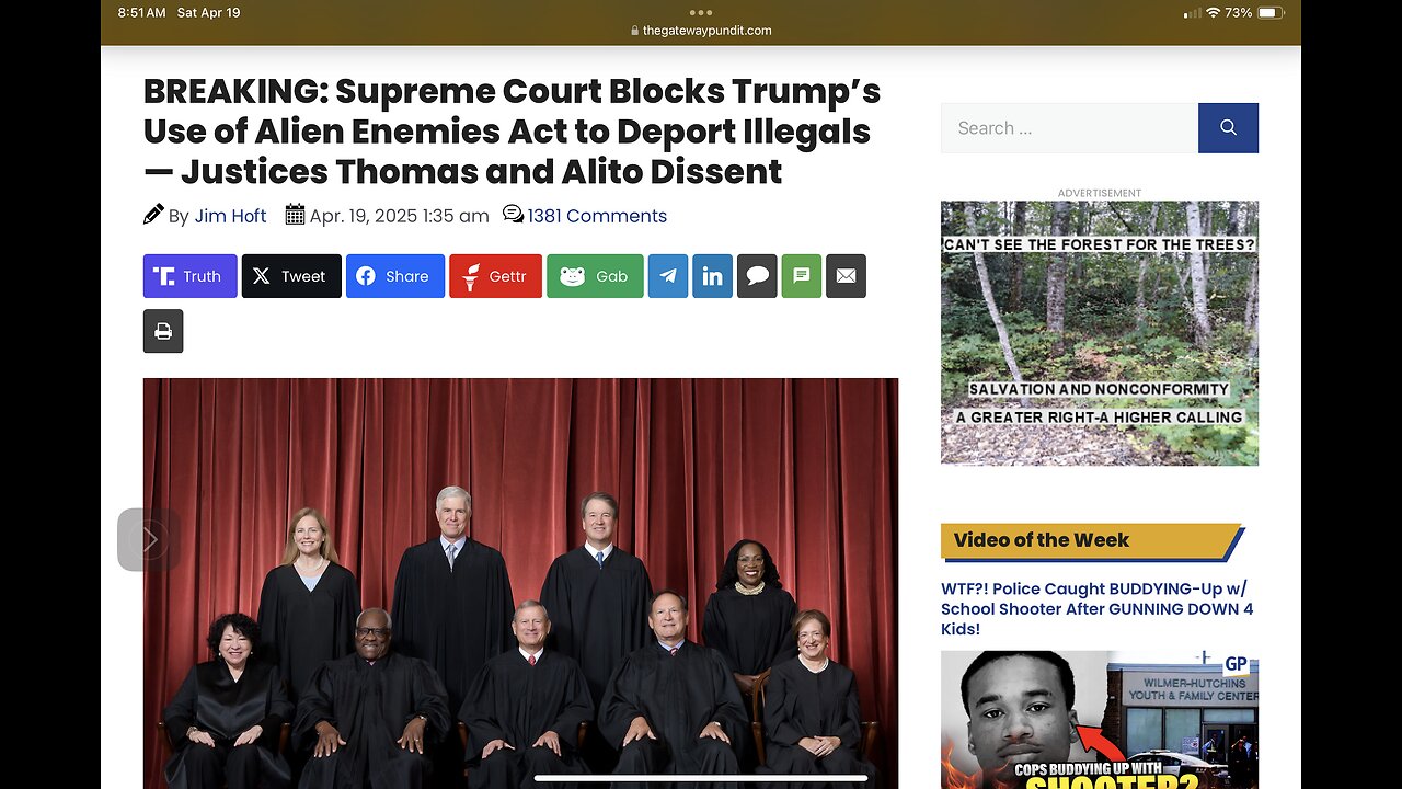 Supreme Court Blocks Trump’s Use of Alien Enemies Act to Deport Illegals — Thomas and Alito Dissent