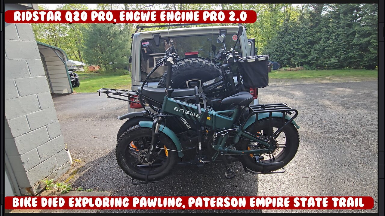 Riding Empire state rail trail, Pawling NY. Kindred Creeks Farm Store, Engwe Engine Pro battery fail