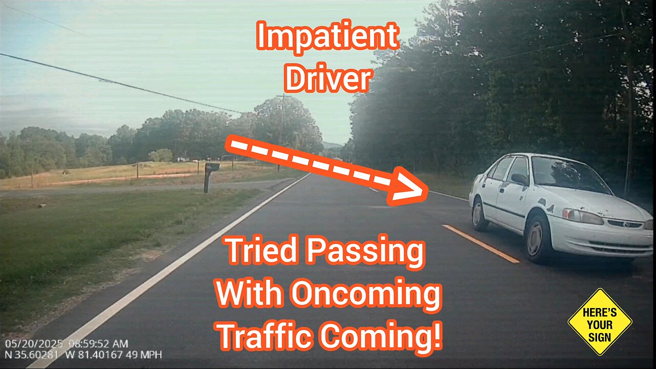 Impatient HWY-10 driver, tried to pass this morning with on-coming traffic coming at her!