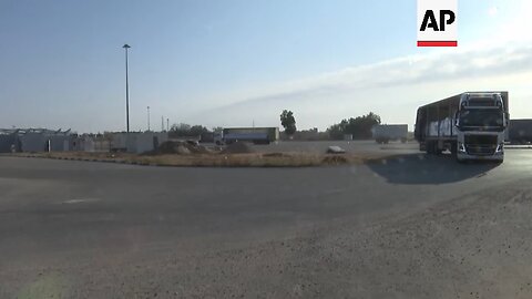 Trucks with aid for Palestinians arrive at Kerem Shalom Crossing