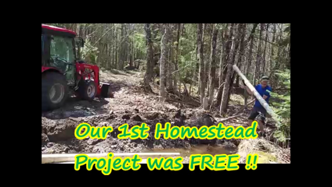 Temporary "Culvert" Fix on the Off Grid Homestead using Repurposed Materials & our Mahindra Tractor