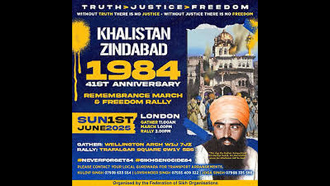 Live: Remembrance March in London Honoring the Victims of the 1984 Sikh Genocide