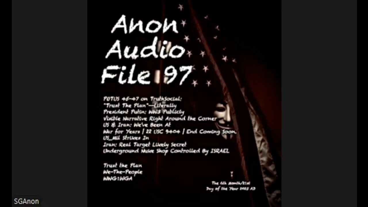 Anon Audio File 97 | Iran Underground War: Fordo-Kashan-Nushabad | DJT TruthSocial "Trust The Plan" | BTC Pipeline & The Kings Of The East