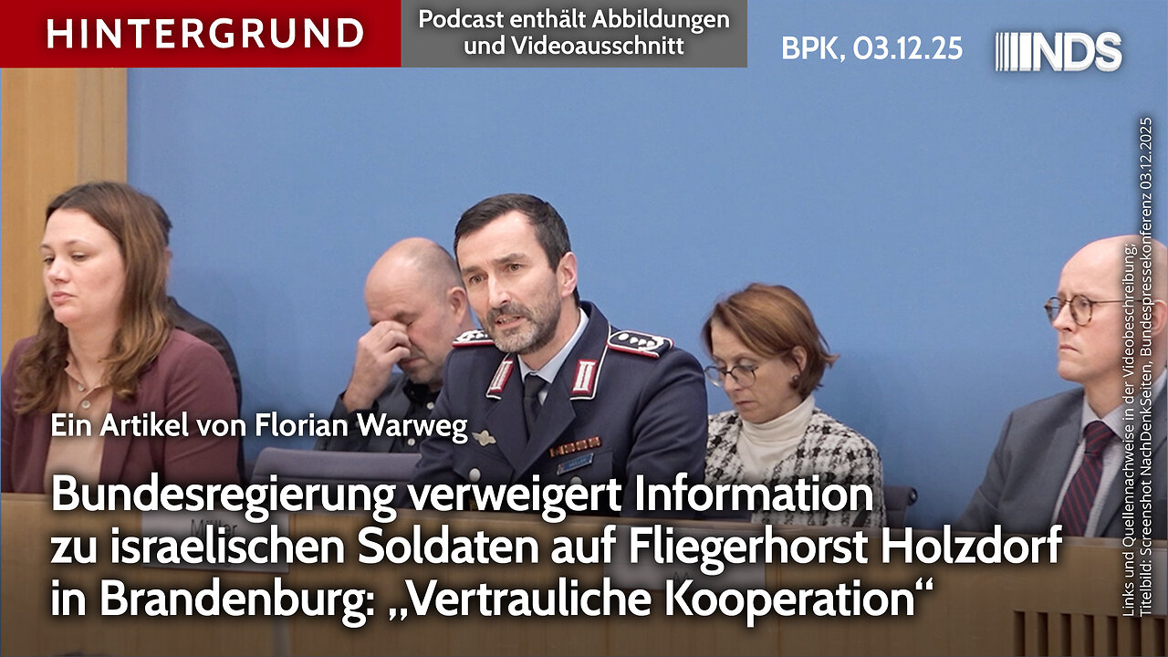 Regierung verweigert Information zu israelischen Soldaten auf Fliegerhorst in Brandenburg BPK HG