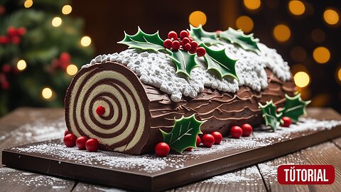 Bûche de Noël Cake | Classic Yule Log Christmas Dessert