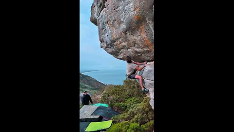 Climbing on rocks