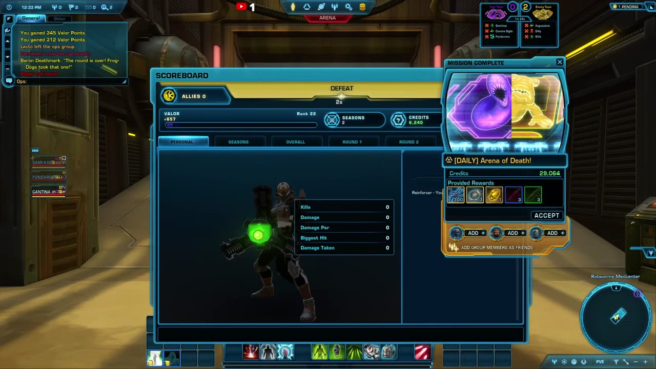 Fastest Corellia Square Arena in SWTOR history